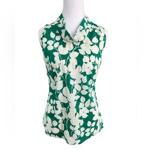 Banana Republic Green Floral Blouse Top Small